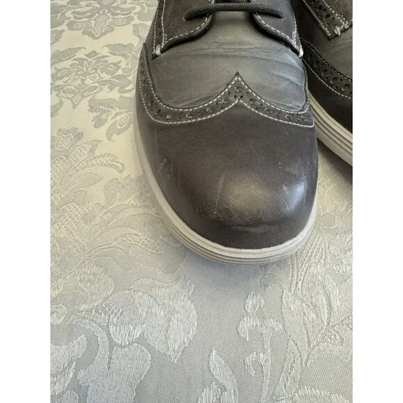 Cole Haan Grand.OS Sz 9M Gray Leather Wingtip Oxford Derby Comfort Shoe‎ C24895
