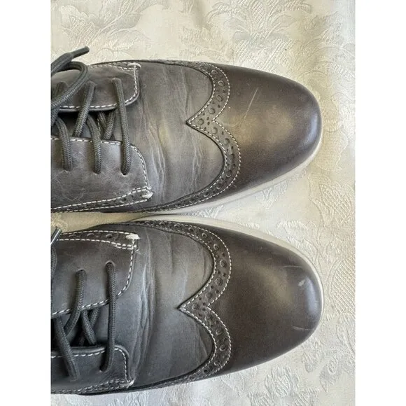 Cole Haan Grand.OS Sz 9M Gray Leather Wingtip Oxford Derby Comfort Shoe‎ C24895