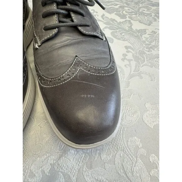 Cole Haan Grand.OS Sz 9M Gray Leather Wingtip Oxford Derby Comfort Shoe‎ C24895