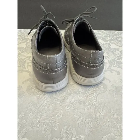 Cole Haan Grand.OS Sz 9M Gray Leather Wingtip Oxford Derby Comfort Shoe‎ C24895