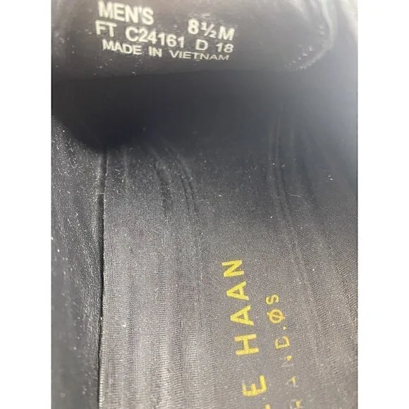 Cole Haan Harrison Grand Derby Oxford Size 8.5 M C24161 D Black Leather 5 Eyelet