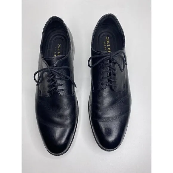 Cole Haan Harrison Grand Derby Oxford Size 8.5 M C24161 D Black Leather 5 Eyelet