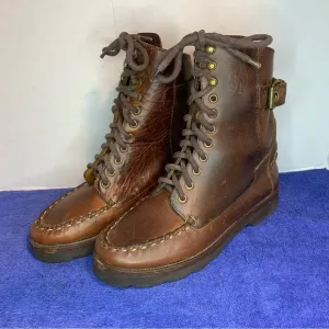 Cole Haan Leather Boots 6M 6 M Narrow Cottage Core Combat Style Ankle — Rare