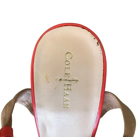 COLE HAAN Leather Platform Wedges Sz 10 Boho Retro Coquette Elegant Cottage Boho