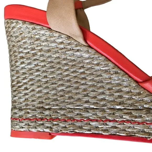 COLE HAAN Leather Platform Wedges Sz 10 Boho Retro Coquette Elegant Cottage Boho
