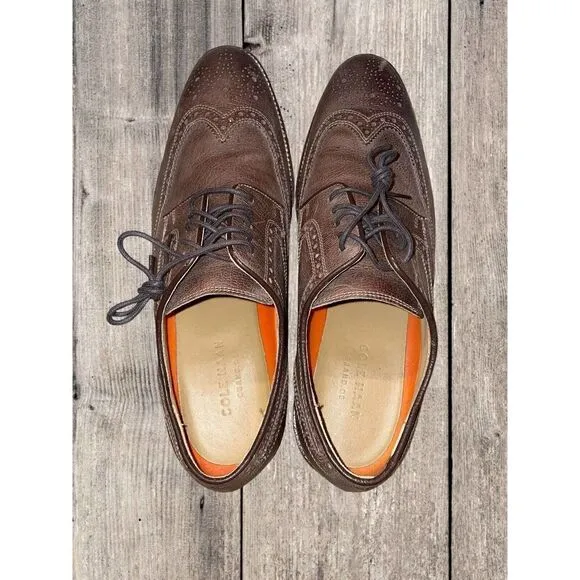Cole Haan Lenox Hill Men's Brown Leather Wingtip Oxford Shoes N6381* Size 9.5M