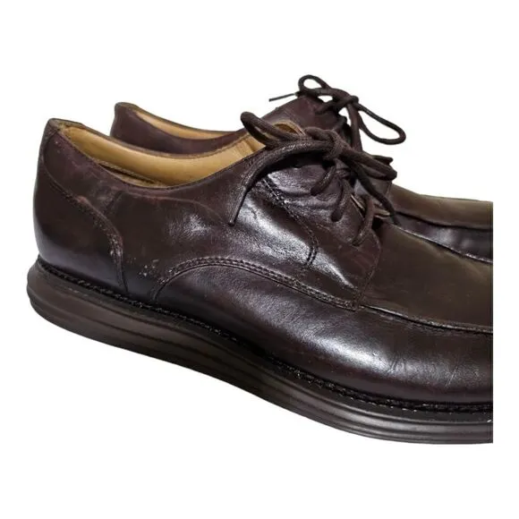 COLE HAAN Lunar Grand Brown Leather Oxford Shoes - Size 10.5