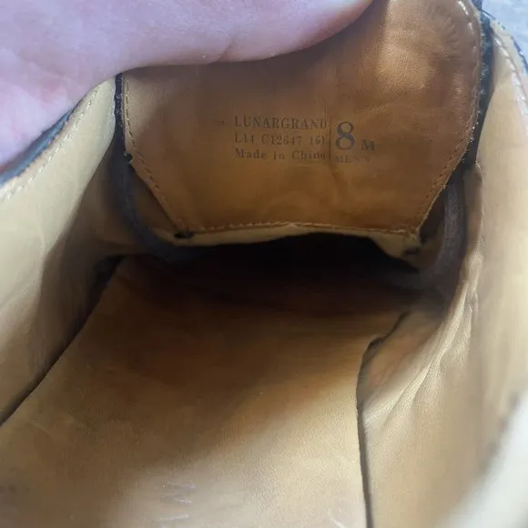 Cole Haan Lunargrand Dark Green Leather Oxford Shoes Men’s Size US 8