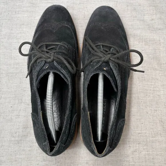 Cole Haan Lunargrand Wingtip Oxford Black Suede Lace Up Derby Classic Men’s 11