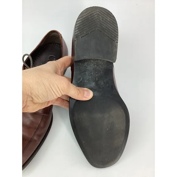 Cole Haan Men Apron Toe Derby Lace Up Oxford Brown Leather Size 8 M dress shoes