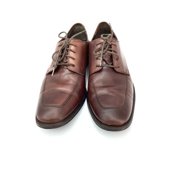 Cole Haan Men Apron Toe Derby Lace Up Oxford Brown Leather Size 8 M dress shoes