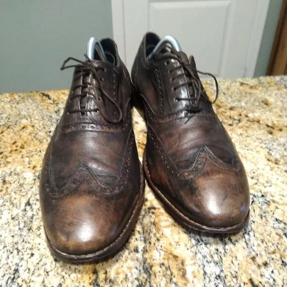 Cole Haan Mens 10.5 Air Colton Wingtip Brogue Leather Oxford Brown Shoes C10028