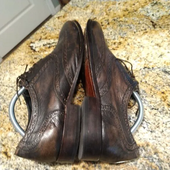 Cole Haan Mens 10.5 Air Colton Wingtip Brogue Leather Oxford Brown Shoes C10028