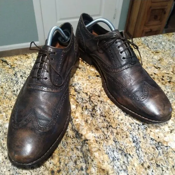 Cole Haan Mens 10.5 Air Colton Wingtip Brogue Leather Oxford Brown Shoes C10028