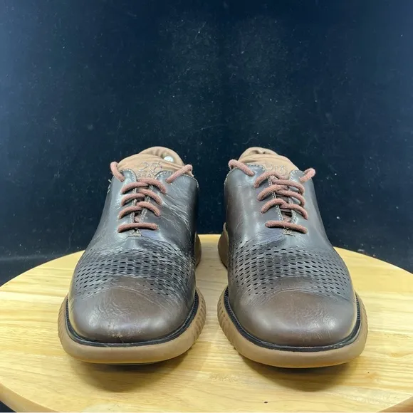 Cole Haan Men's 2.ZERØGRAND Size 10.5 Lined Laser Oxford Dark Taupe Style C25530