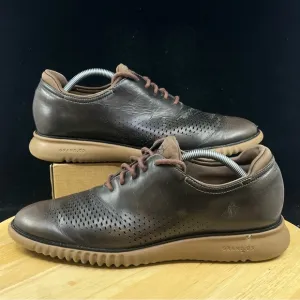Cole Haan Men's 2.ZERØGRAND Size 10.5 Lined Laser Oxford Dark Taupe Style C25530