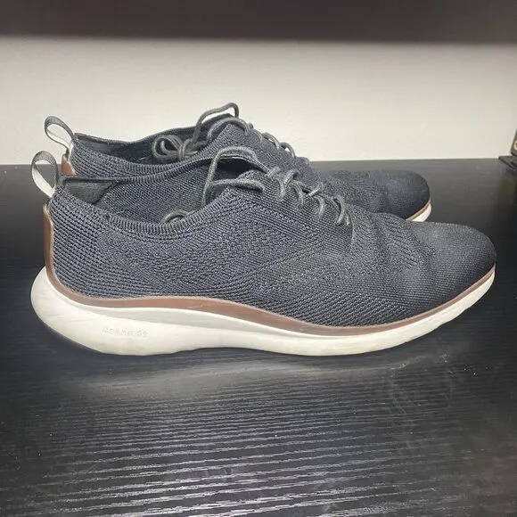 Cole Haan Mens 3.ZEROGRAND Black Wingtip Oxford Knit Shoes Size 11 M C29296