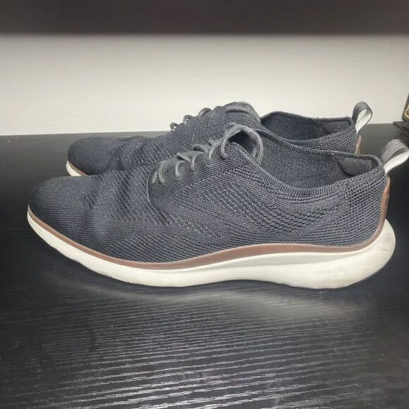 Cole Haan Mens 3.ZEROGRAND Black Wingtip Oxford Knit Shoes Size 11 M C29296