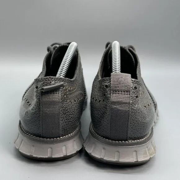 Cole Haan Mens 9.5 Zerogrand Grand OS Stitch Wingtip Oxford II Shoe Sneaker Gray