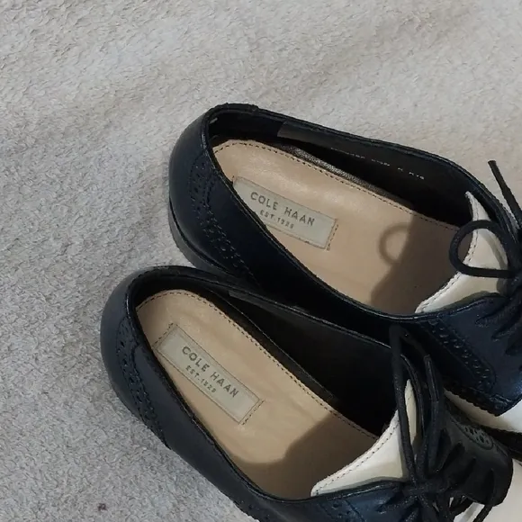 Cole Haan Men's Black and White Oxford Shoes