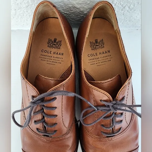 Cole Haan Men's Brown Leather Oxford Shoes Cap Toe