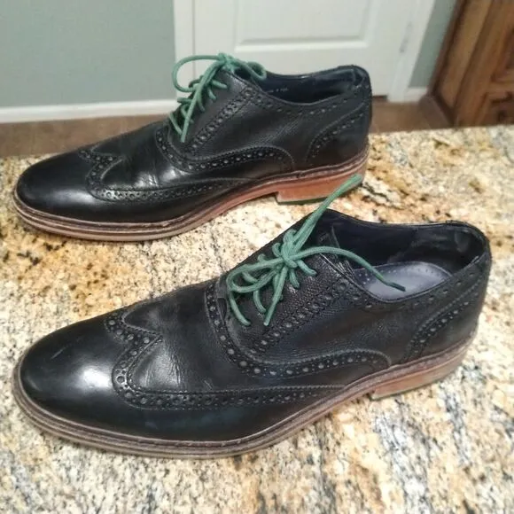 Cole Haan Men's Colton Wingtip Leather Oxford Shoes Lace Up Black Size 10 M