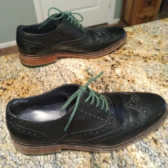 Cole Haan Men's Colton Wingtip Leather Oxford Shoes Lace Up Black Size 10 M