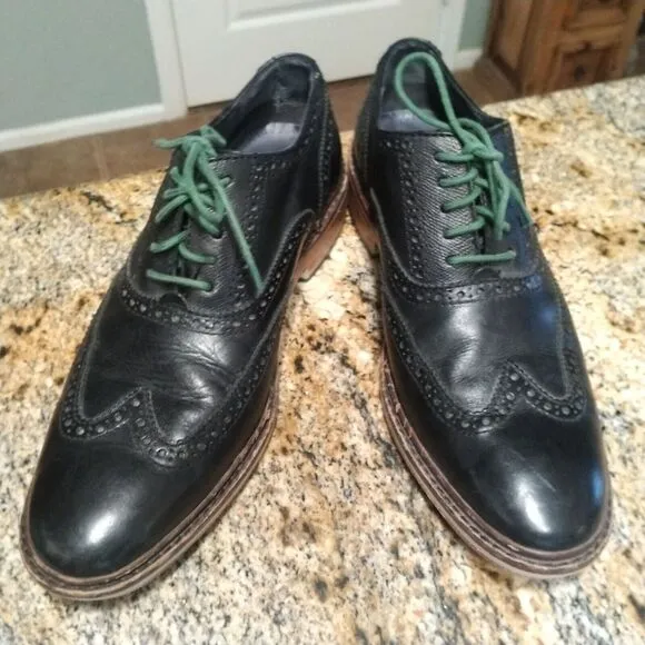 Cole Haan Men's Colton Wingtip Leather Oxford Shoes Lace Up Black Size 10 M