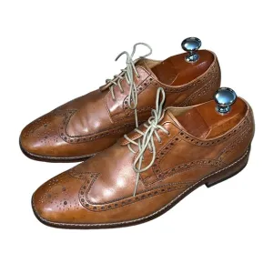 Cole Haan Men’s Giraldo Wingtip Shoes Size 9 British Tan Leather Oxford Derby