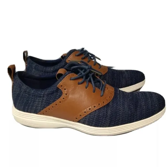 Cole Haan Men's Grand Tour Knit Oxford  Men's Shoes Sz 9. 5 Blue Tan