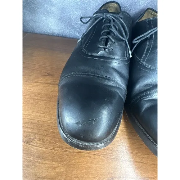 Cole Haan Mens Kneeland Plain Cap Toe Oxford Black Lace Up Dress Shoe Size 14D