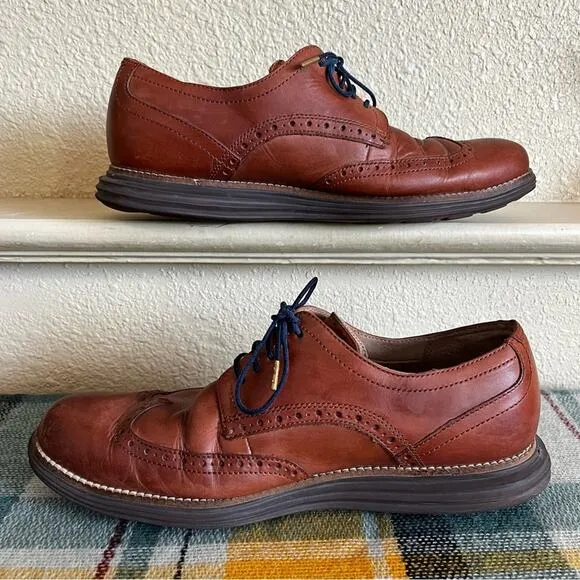 Cole Haan Men's Original Grand Shortwing Oxford Shoes Size 8.5 Brown