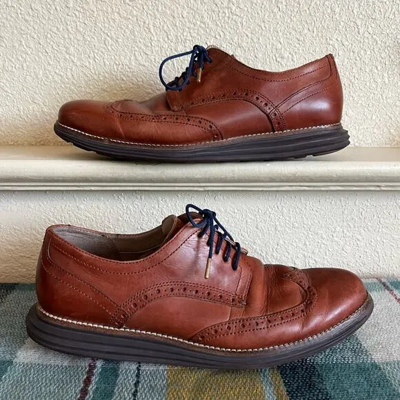 Cole Haan Men's Original Grand Shortwing Oxford Shoes Size 8.5 Brown