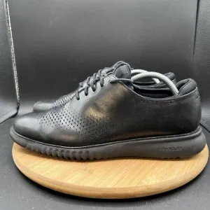 Cole Haan Mens Size 10.5 2.ZeroGrand Laser Wing Derby Black Leather Oxford Shoes