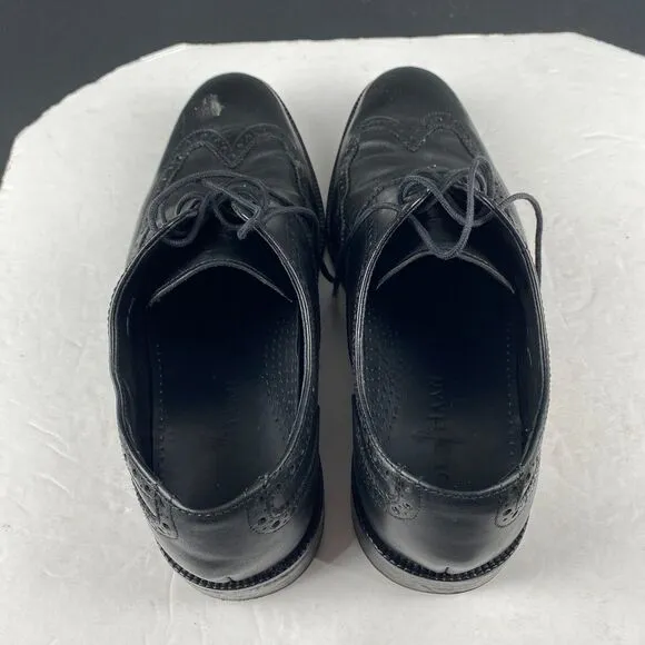 Cole Haan Men's Williams Wingtip Oxford Black Leather Lace Up Shoes Size 9.5 M