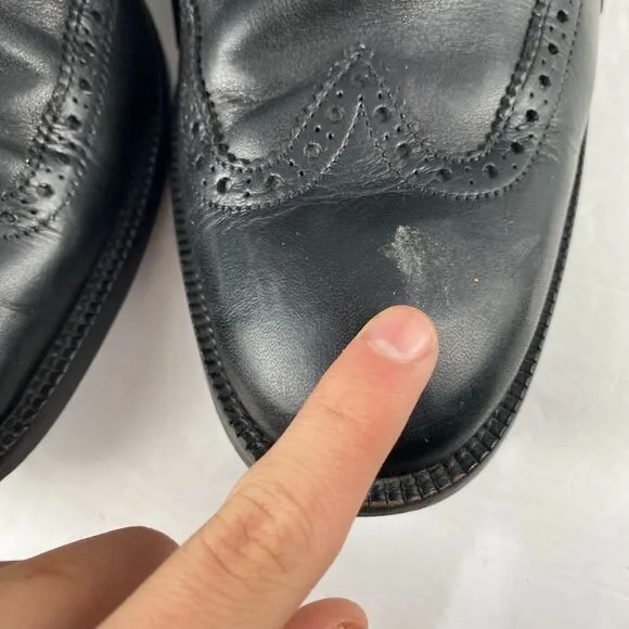 Cole Haan Men's Williams Wingtip Oxford Black Leather Lace Up Shoes Size 9.5 M