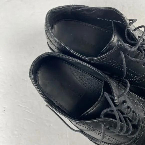 Cole Haan Men's Williams Wingtip Oxford Black Leather Lace Up Shoes Size 9.5 M