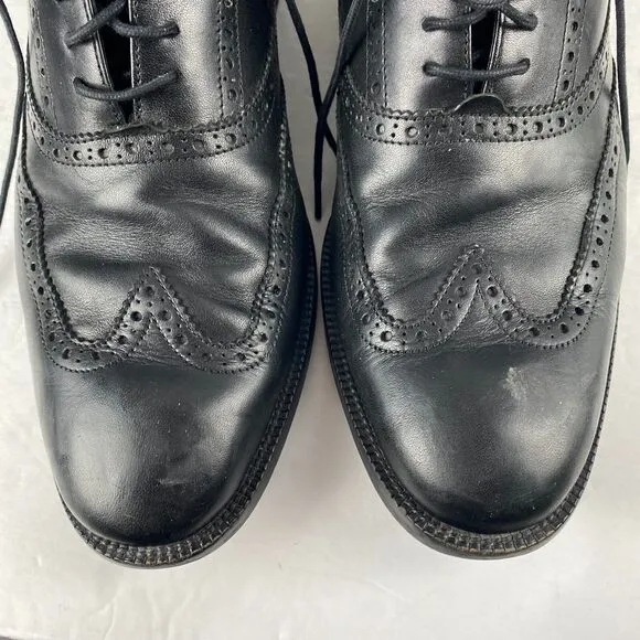 Cole Haan Men's Williams Wingtip Oxford Black Leather Lace Up Shoes Size 9.5 M