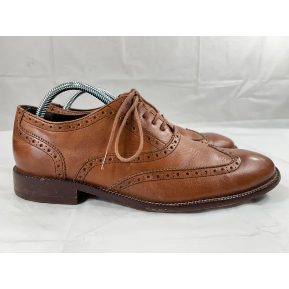 Cole Haan Mens Williams Wingtip Oxford Shoes tan Size 8 M