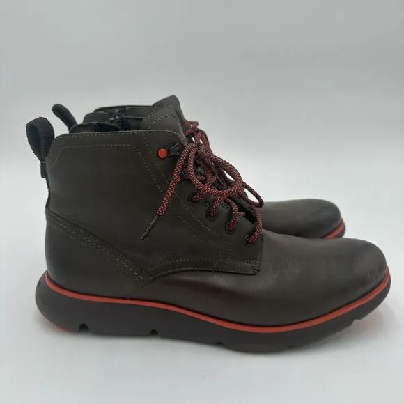 Cole Haan Mens Zerogrand Omni City Boots Water Proof Brown Lace Up Zip Size 11
