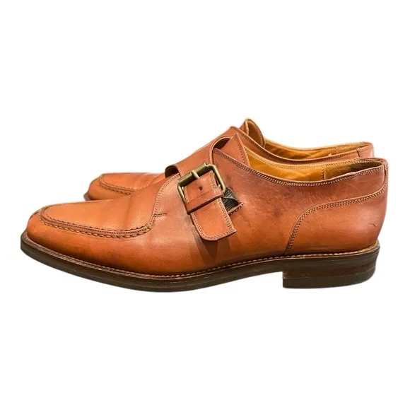 Cole Haan Monk Strap Brown Leather Slip On Dress Shoes Size 8.5