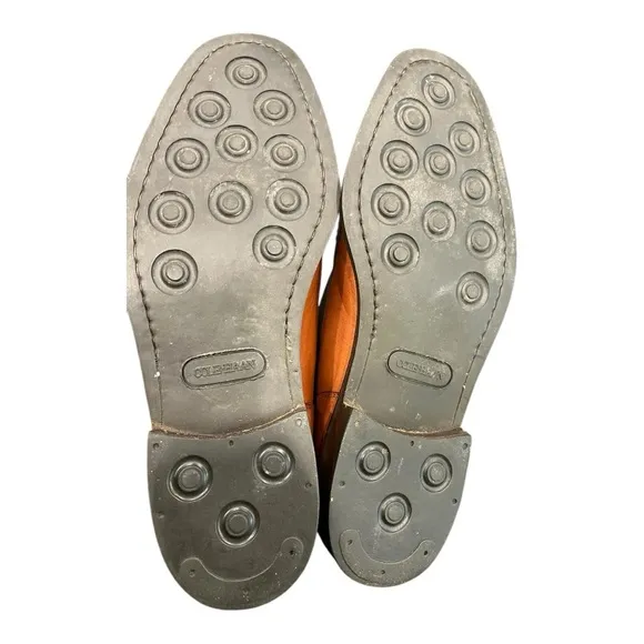 Cole Haan Monk Strap Brown Leather Slip On Dress Shoes Size 8.5