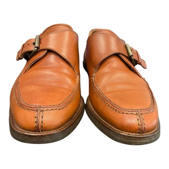Cole Haan Monk Strap Brown Leather Slip On Dress Shoes Size 8.5
