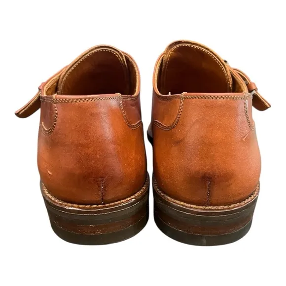 Cole Haan Monk Strap Brown Leather Slip On Dress Shoes Size 8.5