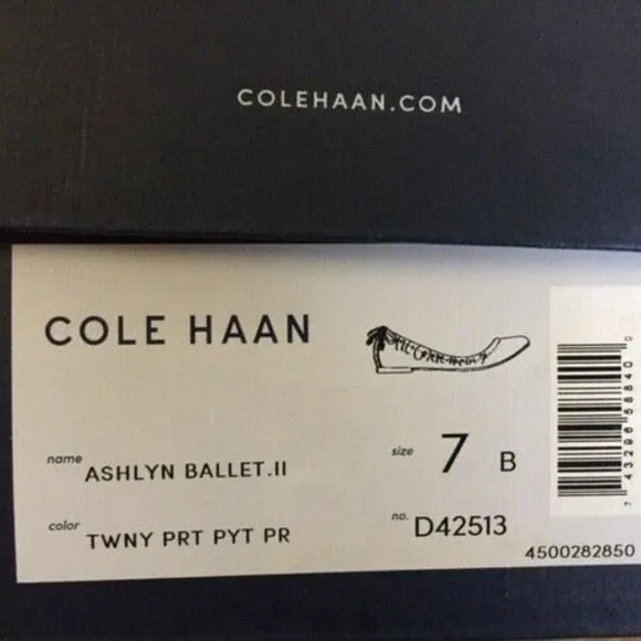 Cole Haan NIB Ashlyn Ballet Flat -- Size 7 -- Tawny Port Python Print Women's