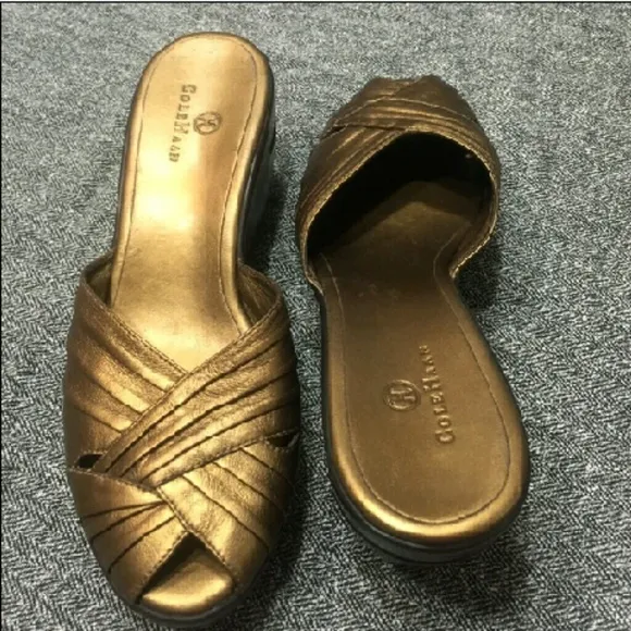 COLE HAAN NIKE AIR G Series Peep Toe wedges slides