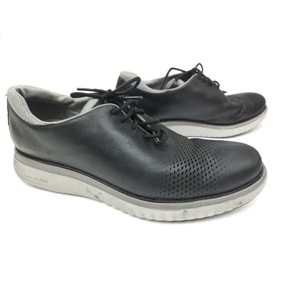 Cole Haan Original Grand 360 Ultra Laser Oxford Shoes Black Gray Men's Sz 10 M