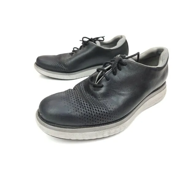 Cole Haan Original Grand 360 Ultra Laser Oxford Shoes Black Gray Men's Sz 10 M