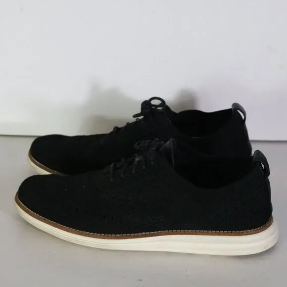 Cole Haan Original Grand Wingtip Oxford Shoes Mens 9.5 Black Stitchlite Ivory