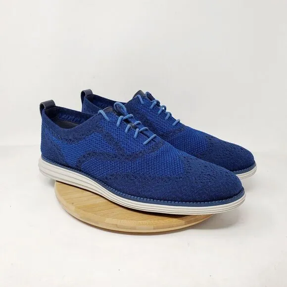 Cole Haan OriginalGrand Shoes Mens 10.5 Stitchlite Oxford Blue Wingtip Sneaker